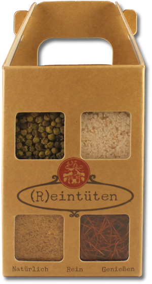 4er Kleine Gläser Reintüte Geschenk Verpackung (leere Kartonage)